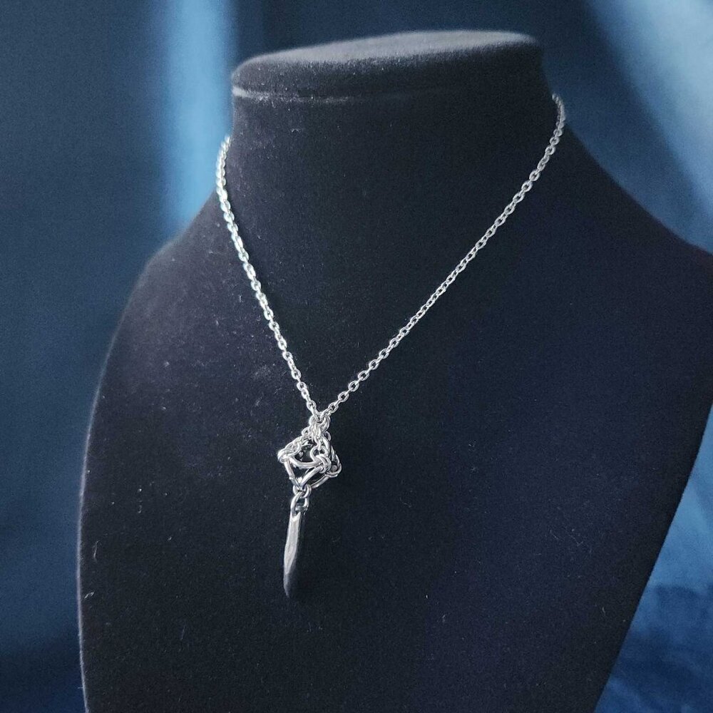 Vintage Gothic black and silver spike necklace